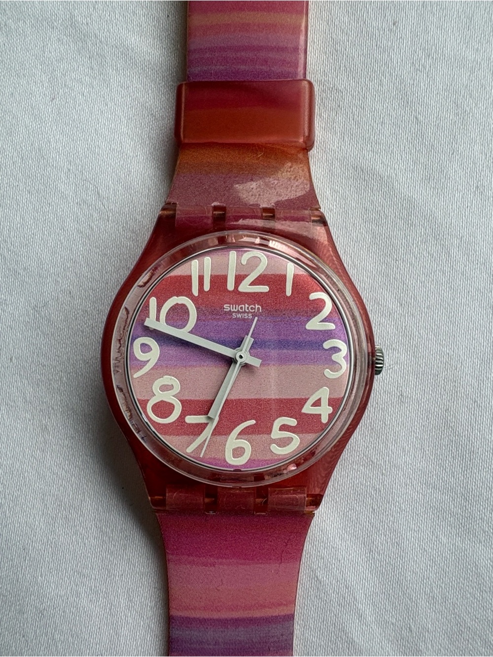 Vintage Swatch Originals Astilbe Watch GP140 — Pink Striped